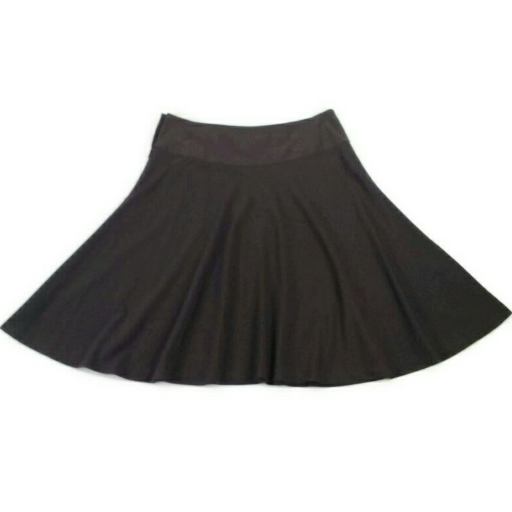 Chaps Classic Suiting Brown Stretch Side Button Zip Circle Skirt Womens Size 10 - Picture 7 of 10